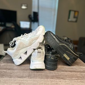 🥳3-HOUR SALE🥳🔥NIKE WHITE RYZ  + PUMA BLACK N GOLD MAYZE CLASSIC🔥